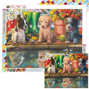 Puppy Party 50*40CM(Canvas) Full Square Drill Diamond Painting