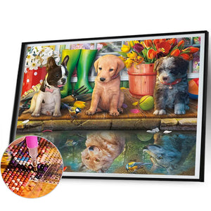 Puppy Party 50*40CM(Canvas) Full Square Drill Diamond Painting