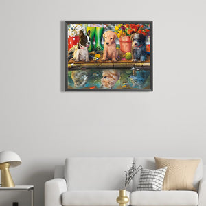 Puppy Party 50*40CM(Canvas) Full Square Drill Diamond Painting