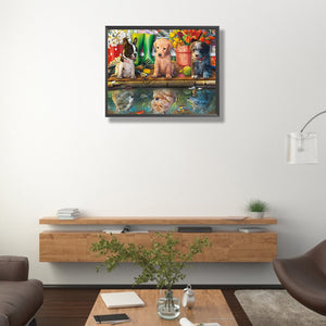 Puppy Party 50*40CM(Canvas) Full Square Drill Diamond Painting