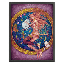 Load image into Gallery viewer, Girl And Cat (40*55CM) 11CT 3 Stamped Cross Stitch
