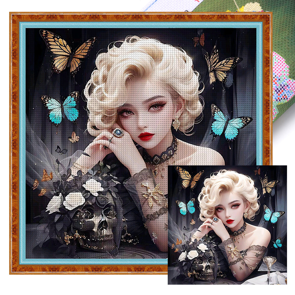 Frizzy Beauty (50*50CM) 11CT 3 Stamped Cross Stitch