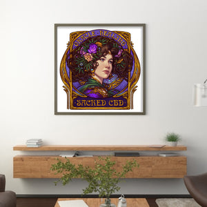 Flower Lady (50*50CM) 11CT 3 Stamped Cross Stitch