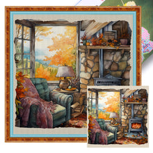 Load image into Gallery viewer, Corner Of The House (50*50CM) 11CT 3 Stamped Cross Stitch
