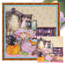 Load image into Gallery viewer, Witch Magic House (50*50CM) 11CT 3 Stamped Cross Stitch
