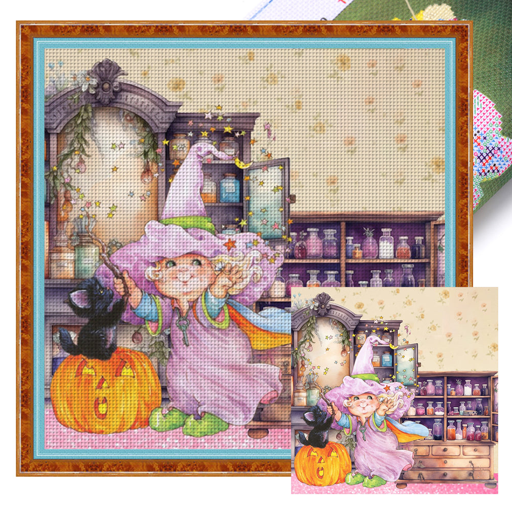 Witch Magic House (50*50CM) 11CT 3 Stamped Cross Stitch