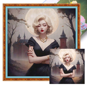 Short Blonde Beauty (50*50CM) 11CT 3 Stamped Cross Stitch