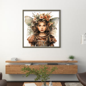 Butterfly Girl (50*50CM) 11CT 3 Stamped Cross Stitch