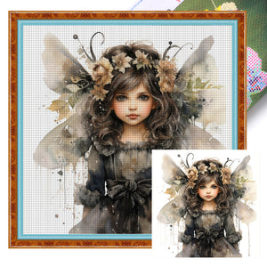 Butterfly Girl (50*50CM) 11CT 3 Stamped Cross Stitch