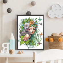 Load image into Gallery viewer, Girl With Butterfly 30*40CM Partial Special Shaped Drill Diamond Painting
