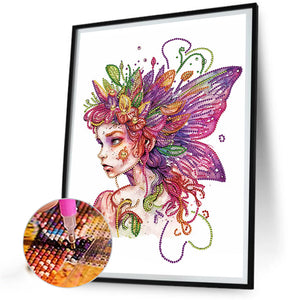 Butterfly Elf 30*40CM Partial Special Shaped Drill Diamond Painting