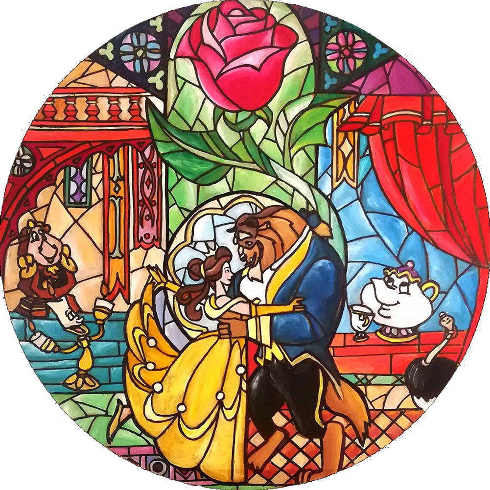 Beauty And The Beast 35*35CM Full Round Drill Diamond Painting