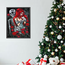 Load image into Gallery viewer, Girl Rose Skull 30*40CM Full Round Drill Diamond Painting
