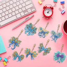 Load image into Gallery viewer, 6PCS Double Sided Special Shape Diamond Painting Keychain (Peacock Bow)
