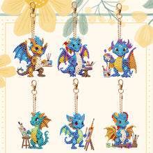 Load image into Gallery viewer, 6PCS Double Sided Special Shape Diamond Painting Keychain (Dragons of Painting)
