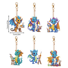 Load image into Gallery viewer, 6PCS Double Sided Special Shape Diamond Painting Keychain (Dragons of Painting)
