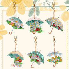 Load image into Gallery viewer, 6PCS Double Sided Special Shape Diamond Painting Keychain (Delicate Umbrella)
