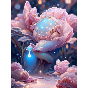 Fantasy Pink Flowers 30*40CM(Canvas) Full Round Drill Diamond Painting