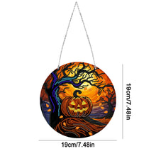 Load image into Gallery viewer, Suncatcher Double Sided Jack O Lantern Diamond Painting Hanging Decor with Chain
