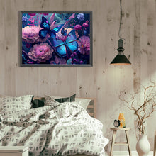 Load image into Gallery viewer, Blue Butterfly 40*30CM Full Round Drill Diamond Painting
