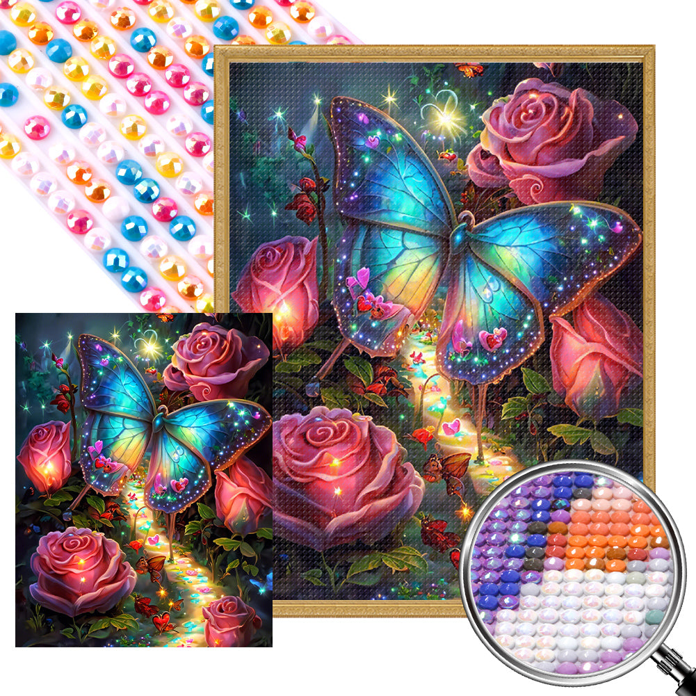 Fantasy Rose Butterfly 50*65CM Full Round Drill Diamond Painting