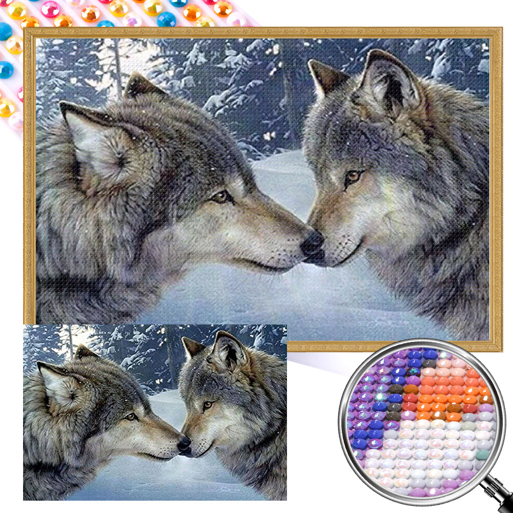 Snow Wolf 60*40CM Full Round Drill Diamond Painting
