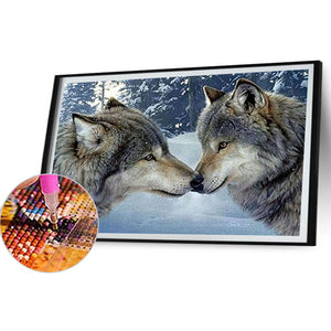 Snow Wolf 60*40CM Full Round Drill Diamond Painting