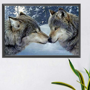 Snow Wolf 60*40CM Full Round Drill Diamond Painting