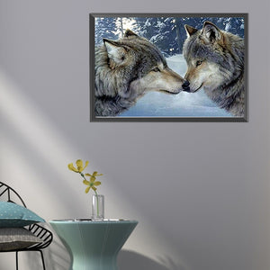 Snow Wolf 60*40CM Full Round Drill Diamond Painting