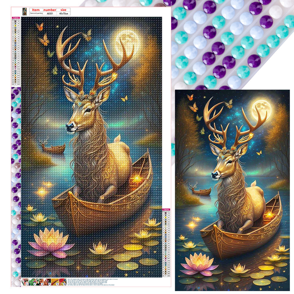 Deer On The Boat 40*70CM Full Round Drill Diamond Painting