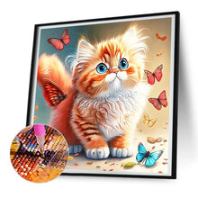 Load image into Gallery viewer, Butterfly And Kitten 30*30CM Full Round Drill Diamond Painting
