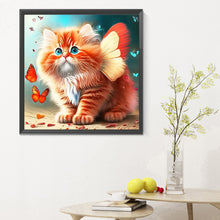 Load image into Gallery viewer, Butterfly And Kitten 30*30CM Full Round Drill Diamond Painting
