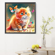 Load image into Gallery viewer, Butterfly And Kitten 30*30CM Full Round Drill Diamond Painting
