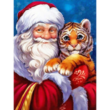 Load image into Gallery viewer, Santa Claus And Little Tiger 30*40CM Full Round Drill Diamond Painting
