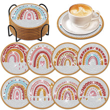 Load image into Gallery viewer, 8PCS Wood Special Shape Diamond Painting Coasters Kits (Love Rainbow Bridge)
