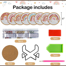 Load image into Gallery viewer, 8PCS Wood Special Shape Diamond Painting Coasters Kits (Love Rainbow Bridge)
