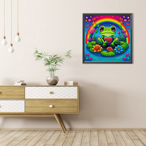 Frog Under Rainbow Bridge 40*40CM Full Round Drill Diamond Painting