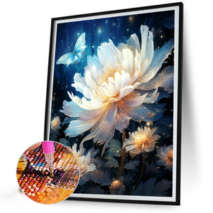 Butterfly And Glowing Flower 30*40CM Full Round Drill Diamond Painting