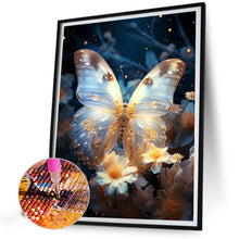 Load image into Gallery viewer, Butterfly And Glowing Flower 30*40CM Full Round Drill Diamond Painting
