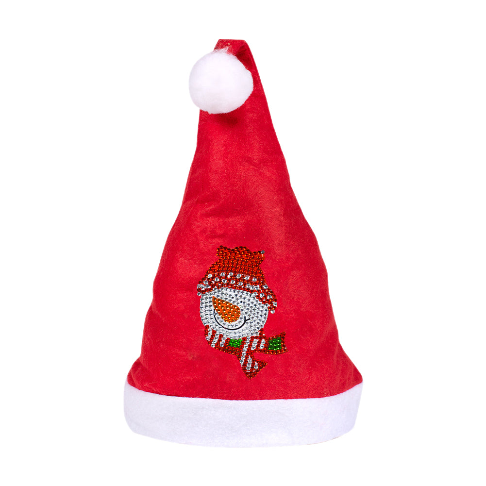 DIY Diamond Painting Christmas Hat Comfort Soft for Adults Unisex (Snowman #5)