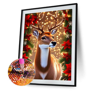 Christmas Deer 30*40CM Full Round Drill Diamond Painting