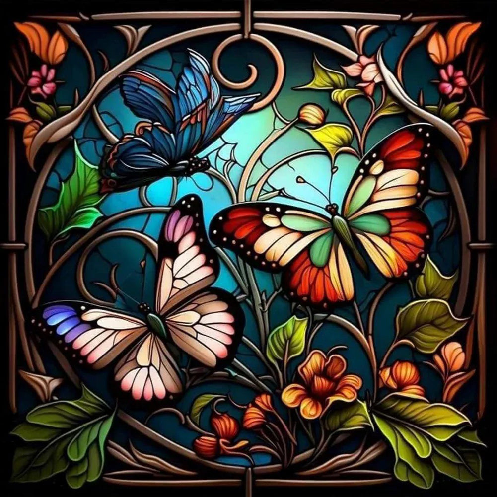 Butterfly 40*40CM Full Round Drill Diamond Painting