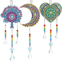 Load image into Gallery viewer, 3PCS Suncatcher Double Sided Diamond Painting Art Pendant (Tree Moon Love)
