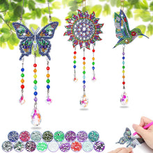 Load image into Gallery viewer, 3PCS Suncatcher Double Sided Diamond Painting Art Pendant (Datura Butterfly)
