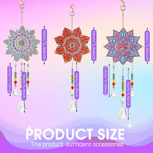 3PCS Suncatcher Double Sided Diamond Painting Art Pendant (Datura)