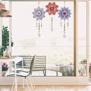 3PCS Suncatcher Double Sided Diamond Painting Art Pendant (Datura)