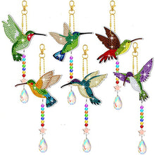 Load image into Gallery viewer, 6PCS Suncatcher Double Sided Diamond Painting Art Pendant (Hummingbird)
