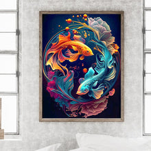 Load image into Gallery viewer, Goldfish Yin Yang Chart 30*40CM Full Round Drill Diamond Painting
