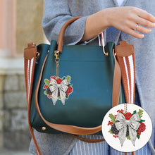Load image into Gallery viewer, 6PCS Double Sided Special Shape Diamond Painting Keychain (Christmas Bow)
