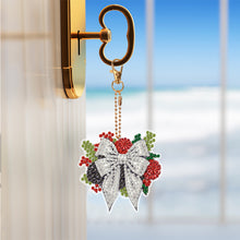Load image into Gallery viewer, 6PCS Double Sided Special Shape Diamond Painting Keychain (Christmas Bow)

